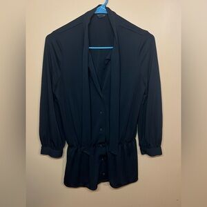 Ann Taylor Small Petite Classic Black Blouse